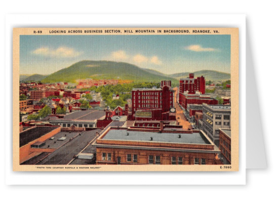 Roanoke Virginia Business Section Birds Eye View