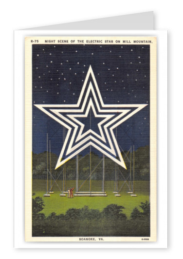 Roanoke, Virginia, Electric Star at night, Mill Mountain