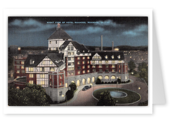 Roanoke, Virginia, Hotel Roanoke at night