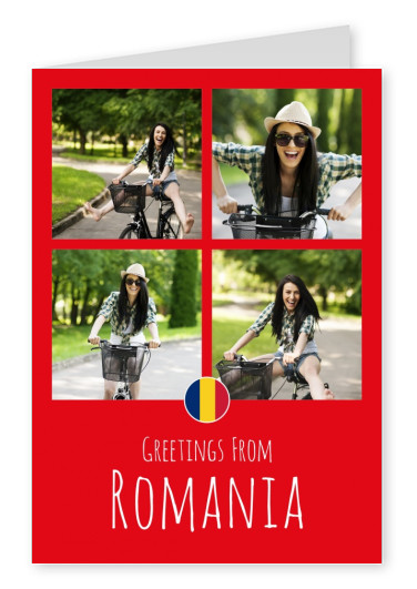Postkarte Greetings from Romania