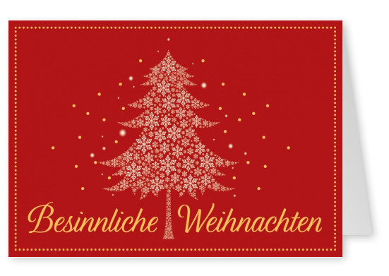 Grusskarte besinnliche Weihnachten Spruch rot mit Tannenbaum