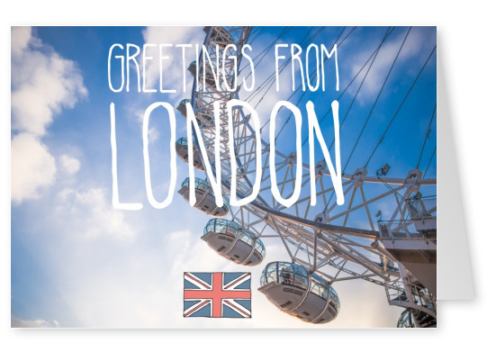 grusskarte mit foto vom London Eye