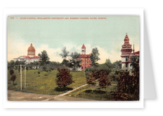 Salem, Oregon, State Capitol, Willamette University and Womens College