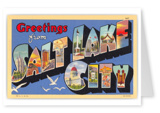 Salt Lake City Utah Greetings Large Letter