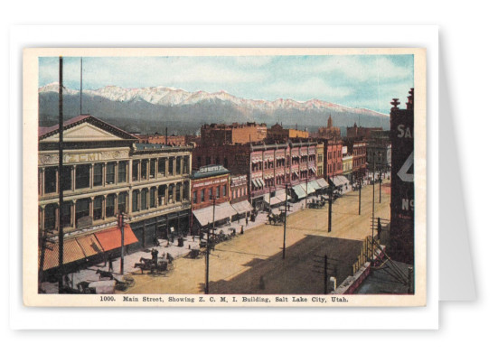 Salt Lake City Utah Main Street Showing ZCMI Building