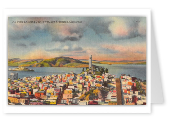 San Francisco California Coit Tower Air View