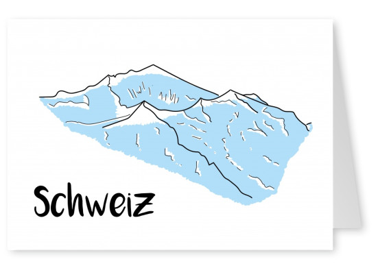 schweizer berge grußkarte