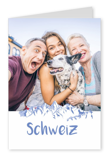 schweizer berge schnee postkarte