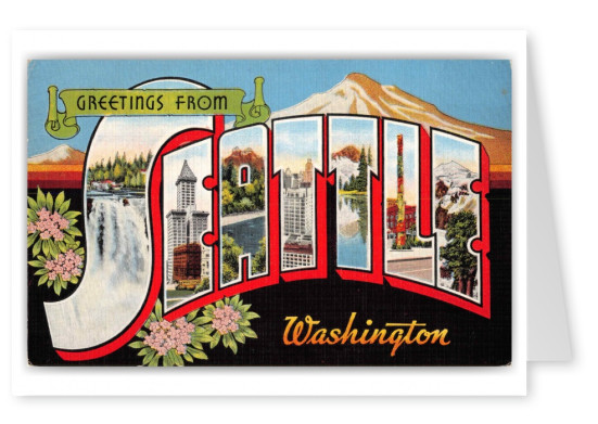 Seattle Washington Greetings Large Letter