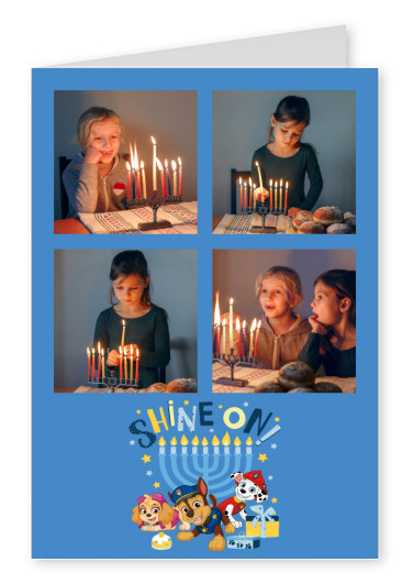 PAW Patrol Postkarte Shine on! Happy Hanukkah!