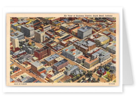 South Bend, Indiana, air view of Business District