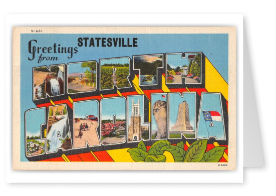 Statesville North Carolina Greetings Large Letter