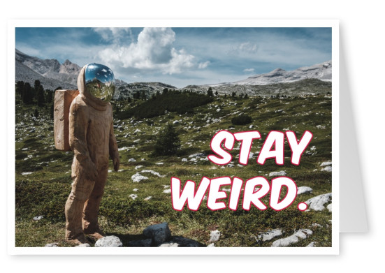 Stay weird Spruch