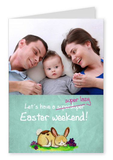 template card with Easter bunny 