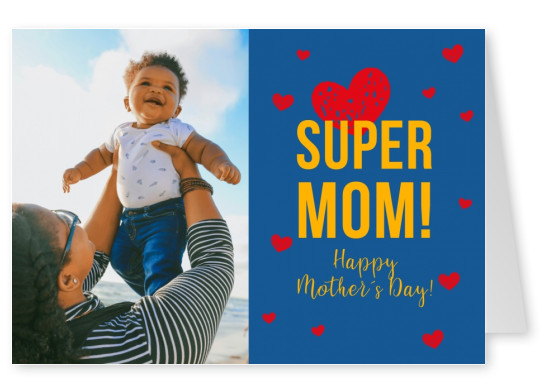 Muttertagskarte mit Spruch SUPER MOM