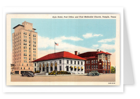 Temple, Texas, Kyle Hotel, post Office and Firth Methodsit Church