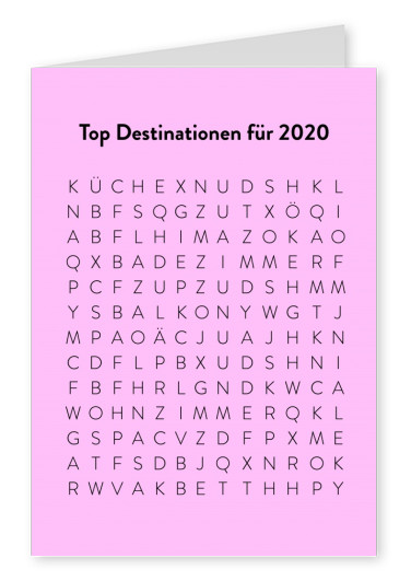Top Destinationen für 2020 - crosswords