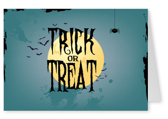 Postkarte Trick or treat