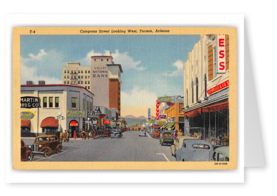 Tucson Arizona Congress Street Looking West