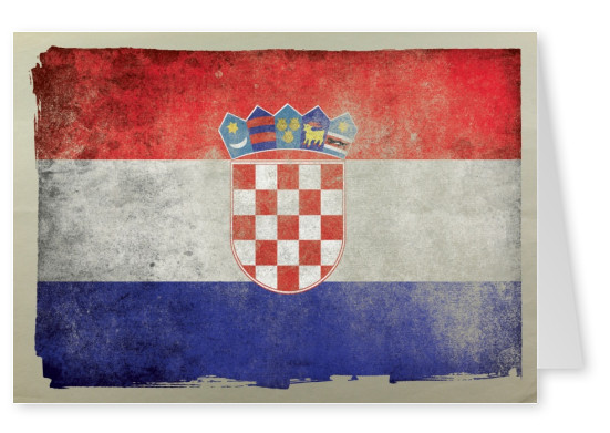 Postkarte Kroatien Flagge