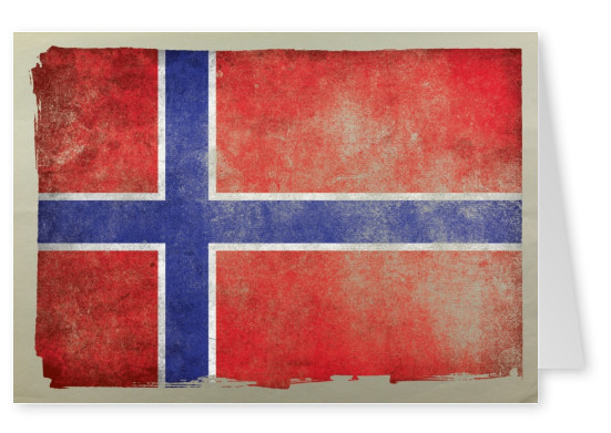 Postkarte norwegen flagge