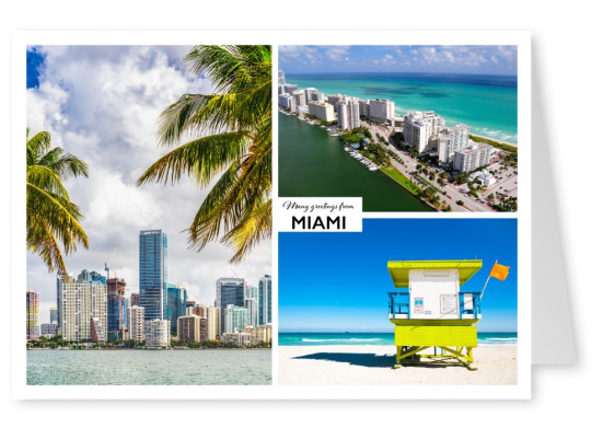 Dreier collage mit fotos aus Miami in Florida, usa