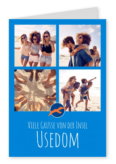 Meridian Design Postkarte Viele Grüsse von der Insel Usedom
