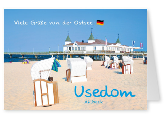 ahlbeck strand usedom postkartenmotiv echte postkarte