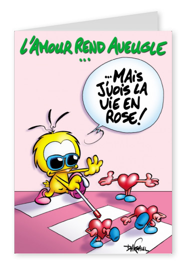Le Piaf Valentinstagskarte L'amour rend aveugle