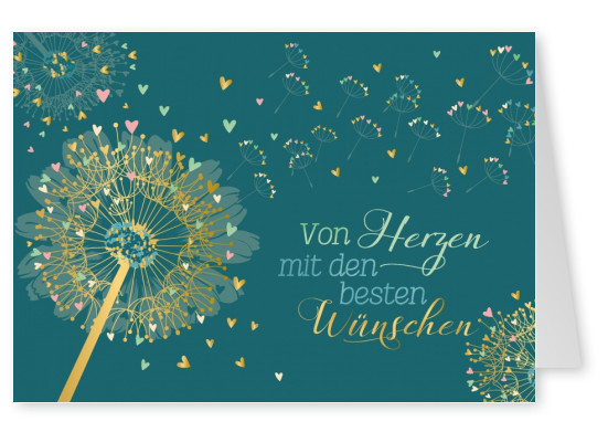 Postkarte Gutsch Verlag - Von Herzen mit den besten WÃ¼nschen