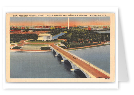 Washington DC, Arlington Memorial Bridge birds eye 