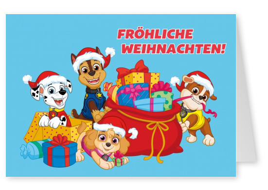 PAW Patrol Postkarte Fröhliche Weihnachten