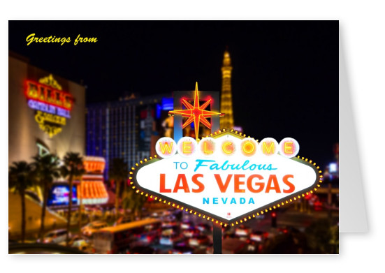 Postkarte Las Vegas bei Nacht