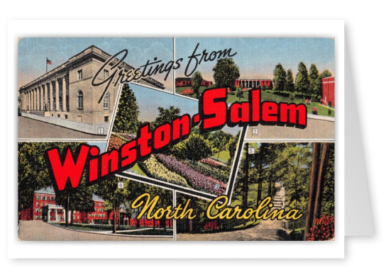 Winston Salem North Carolina Greetings Large Letter