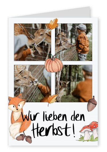 Postkarte Wir lieben den Herbst