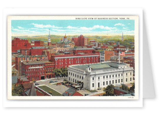 York Pennsylvania Business Section Birds Eye View