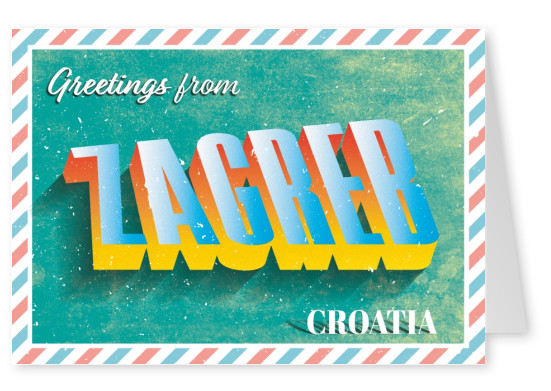 Retro postkarte Zagreb, Kroatien