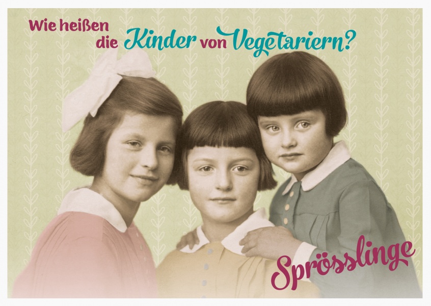 Foto vintage drei Kinder Spruch
