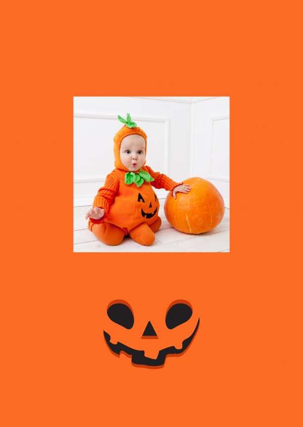 Orange card with pumpkin