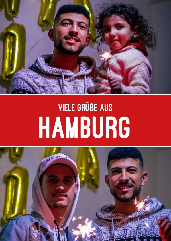 Hamburg-harburg hälsningar i tyska flaggan design