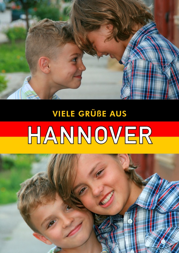 Hanover saludos en alemán en el diseño de la bandera