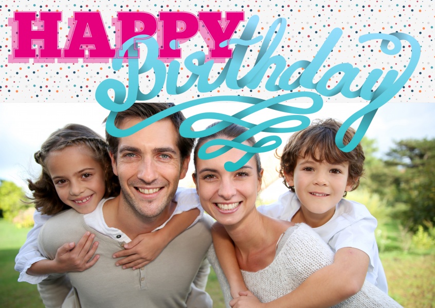 personalize happy birthday greeting card with space for one photo 