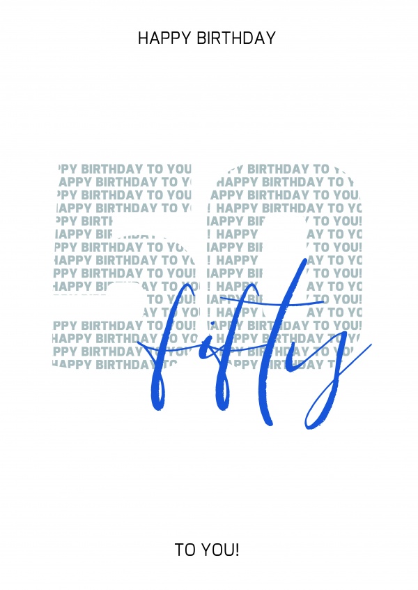 Happy Birthday card fiftieth