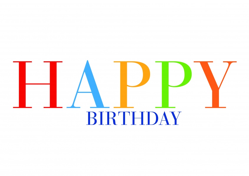 Happy Birthday in colored letters