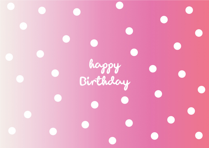 Happy Birthday pink polka dots