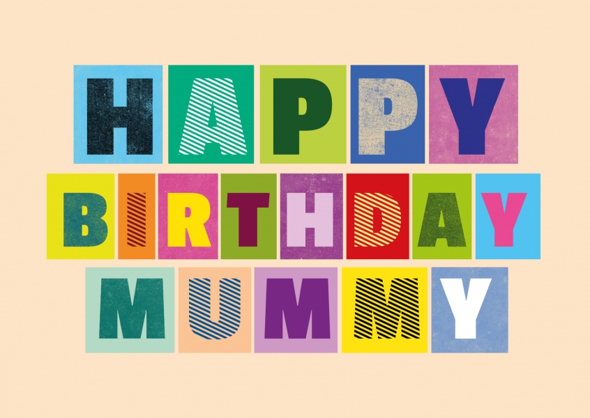 happy birthday mummy postcard design layout
