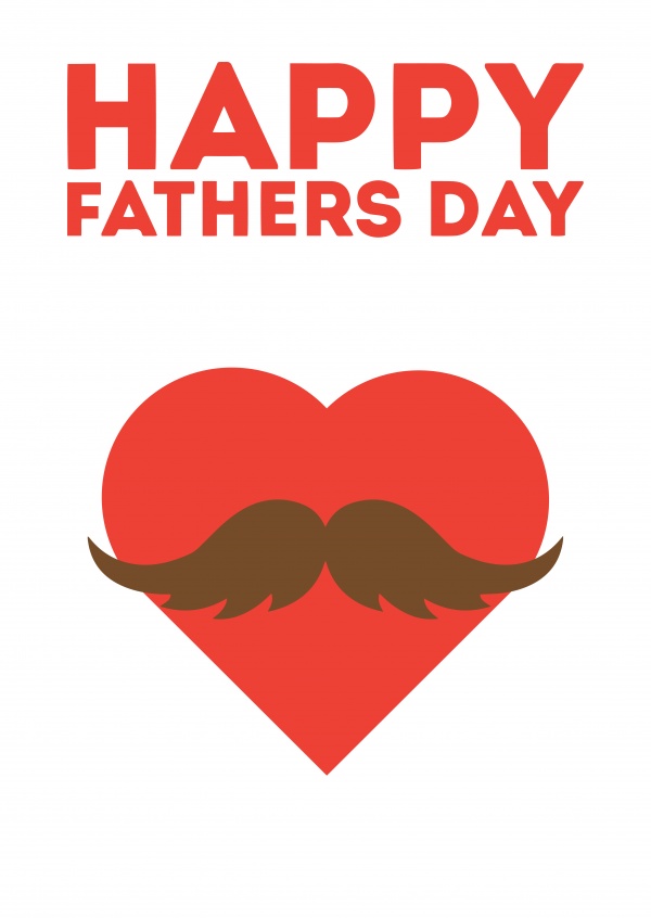 Happy Fathers Day Heart Moustache