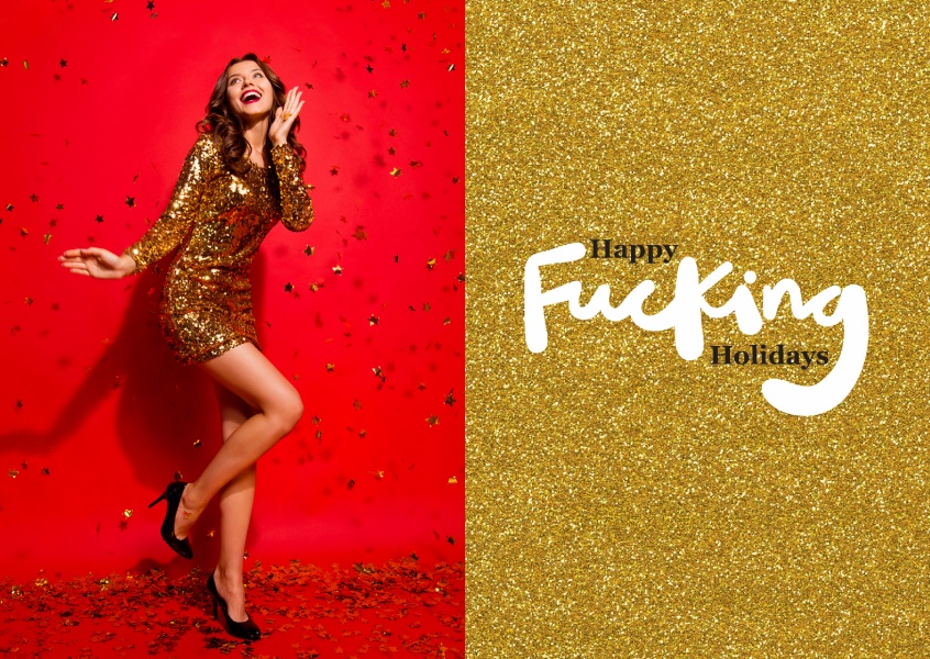 Happy Fucking Holidays glitter Hintergrund