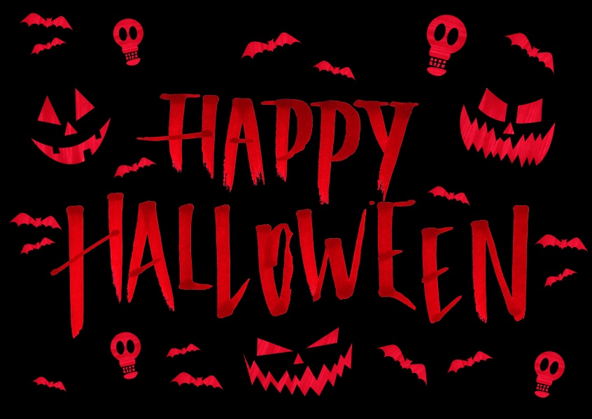 Happy Halloween Lettering | Vraies cartes postales en ligne