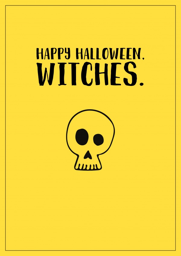 Spruch Karte Happy Halloween witches